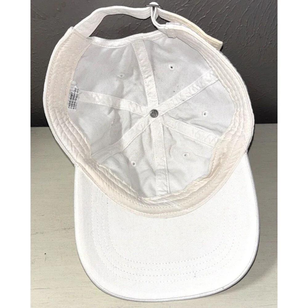 Hollister Hat White Cotton StrapBack Baseball Cap Vintage Adult Black Logo